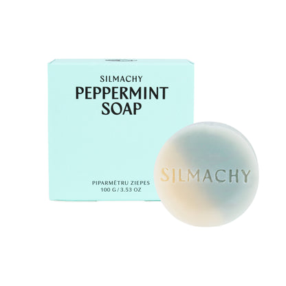 Savon tonifiant à la menthe poivrée et argile bleue minérale pour mains et corps