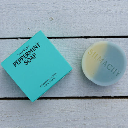 Savon tonifiant à la menthe poivrée et argile bleue minérale pour mains et corps