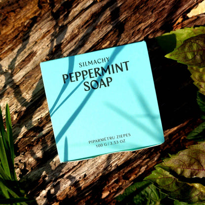 Savon tonifiant à la menthe poivrée et argile bleue minérale pour mains et corps