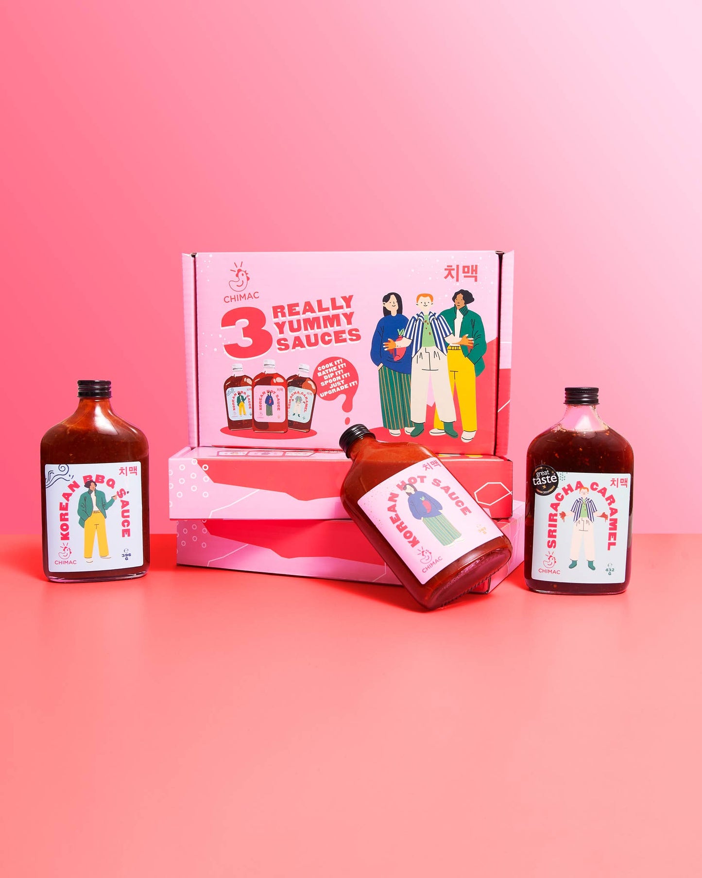 Coffret de trois sauces signature Chimac d'inspiration coréenne