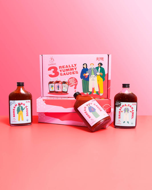 Coffret de trois sauces signature Chimac d'inspiration coréenne