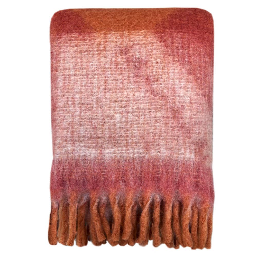 Plaid doux rouge épicé Zapotec en polyester recyclé
