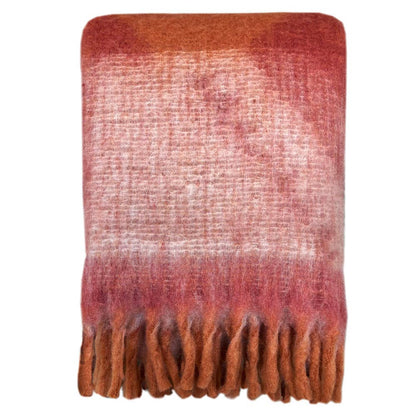 Plaid doux rouge épicé Zapotec en polyester recyclé