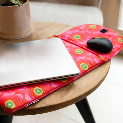 HOUSSE D'ORDINATEUR PORTABLE FLORALE MOELLEUSE ROSE HF