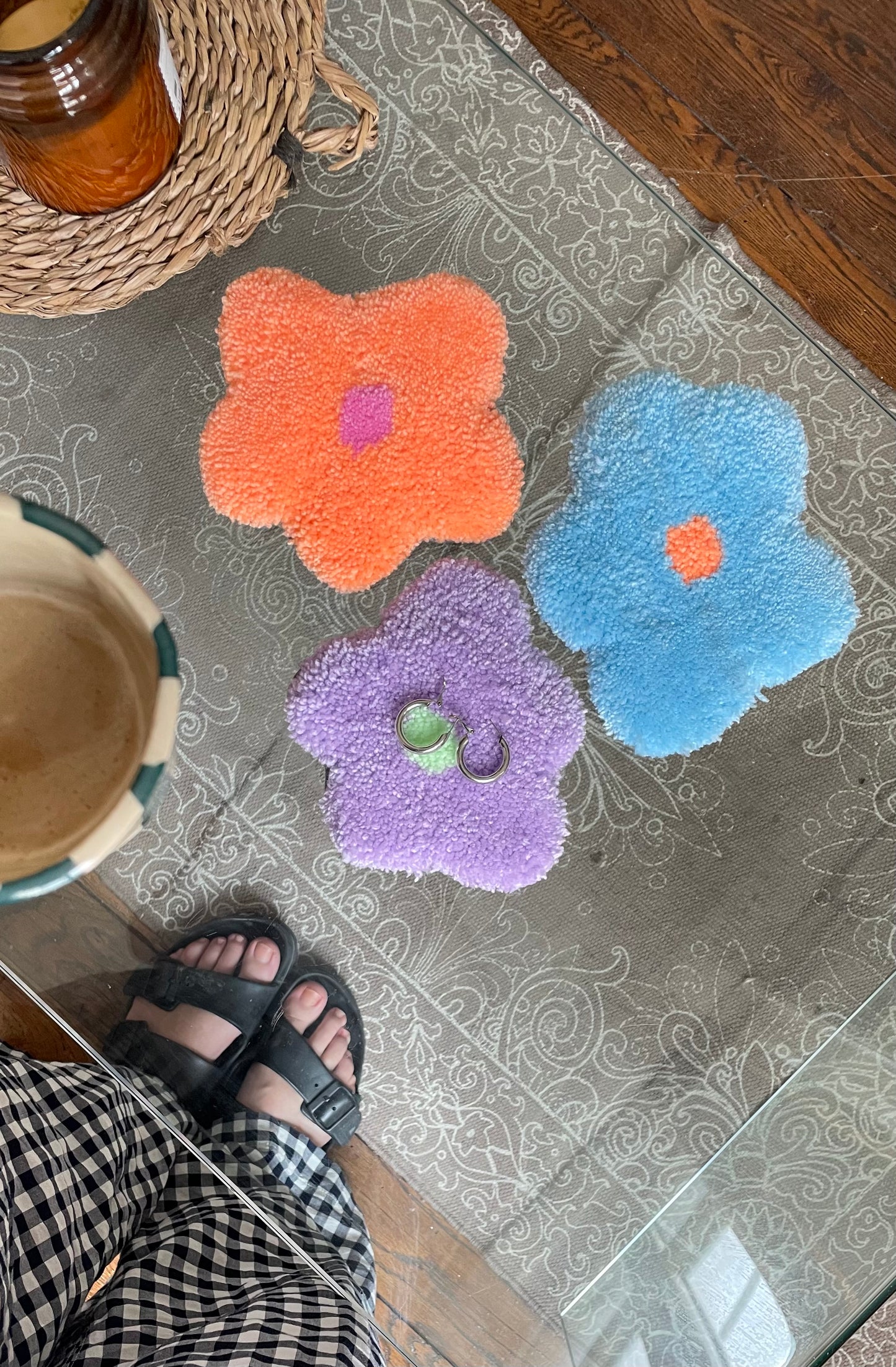 Mini tapis fleur