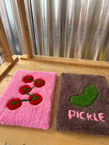 Tableau tufté cornichon grappe tomate