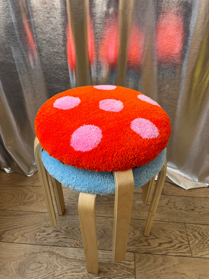 Tabouret tufté Polkadot orange