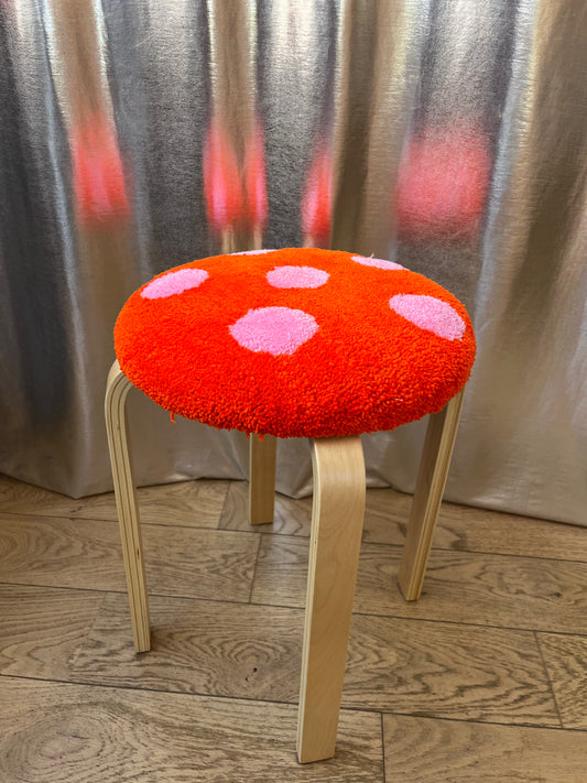 Tabouret tufté Polkadot orange