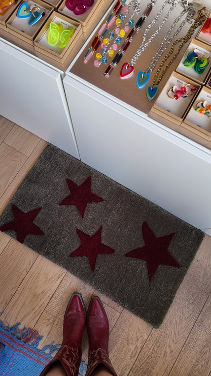 tapis étoile bordeaux