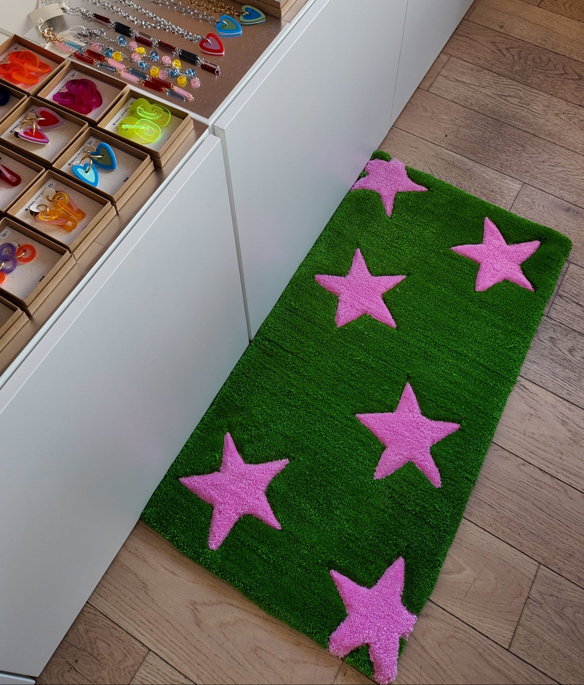 tapis étoile rose