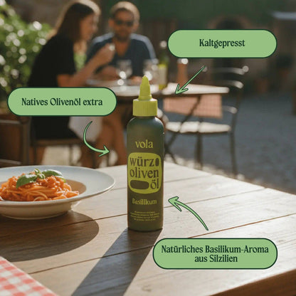 Huile de basilic | Huile d'olive méditerranéenne au basilic