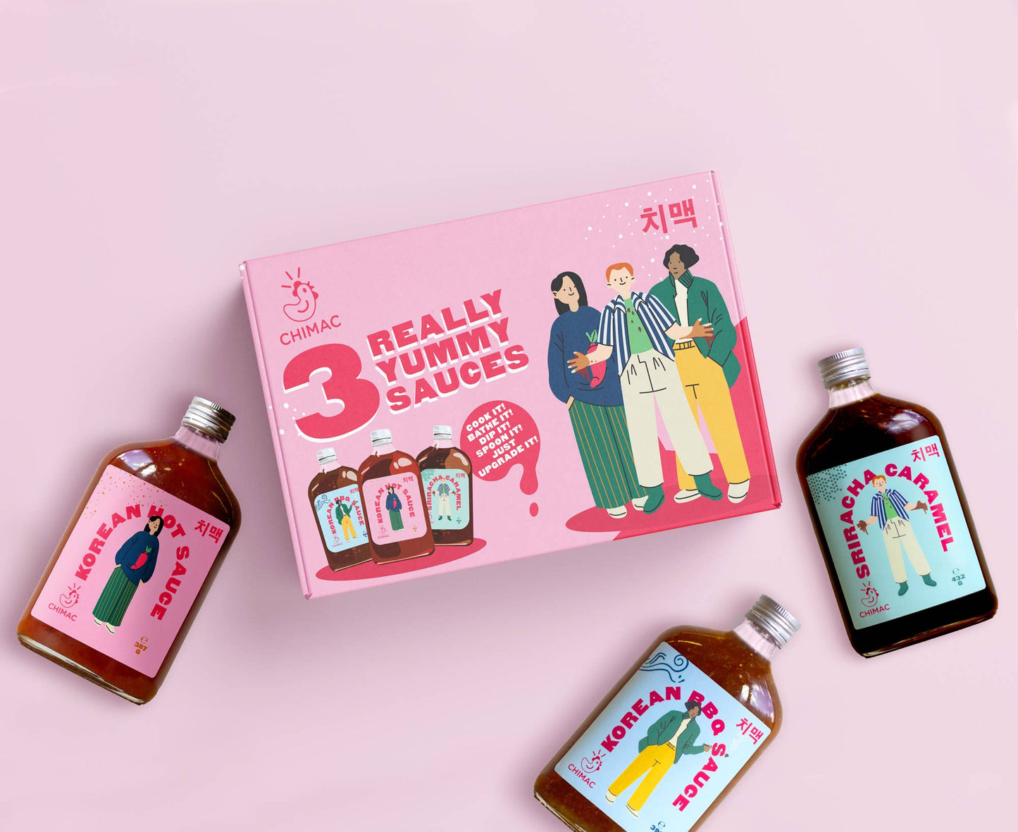 Coffret de trois sauces signature Chimac d'inspiration coréenne