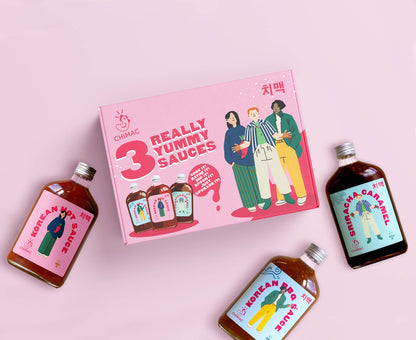 Coffret de trois sauces signature Chimac d'inspiration coréenne