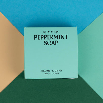 Savon tonifiant à la menthe poivrée et argile bleue minérale pour mains et corps